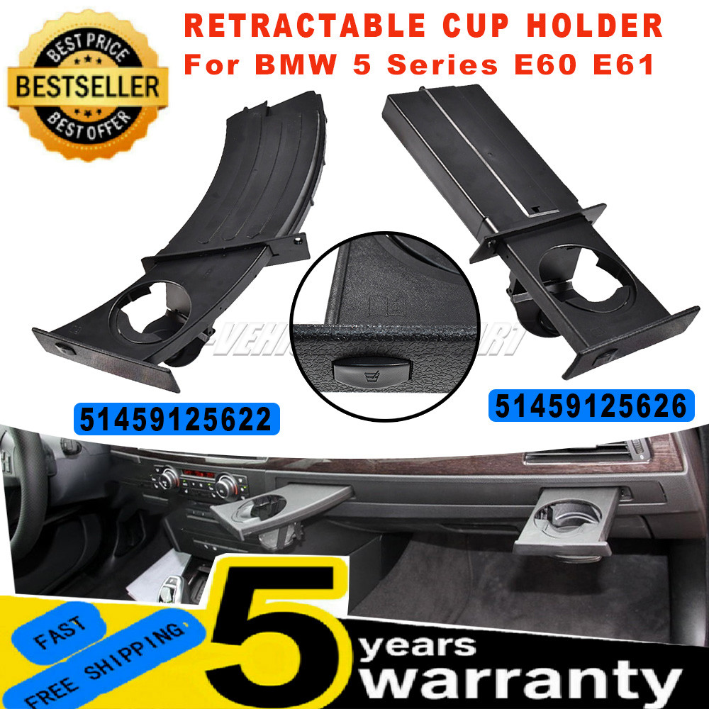 New For BMW 5 Series E60 E61 2001-2010 Front Dashboard Retractable Co-pilot Cup Holder 51459125622 5