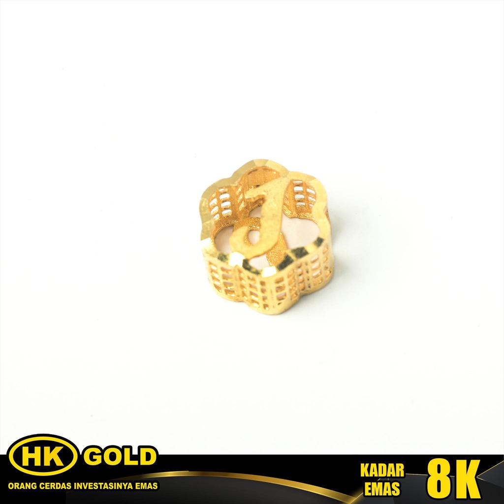 Liontin Emas 8K Huruf J HK GOLD