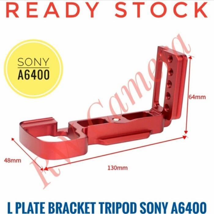 L Plate Sony A6400 Quick Release Plat Tripod Shape Alpha 6400 Rig - Merah