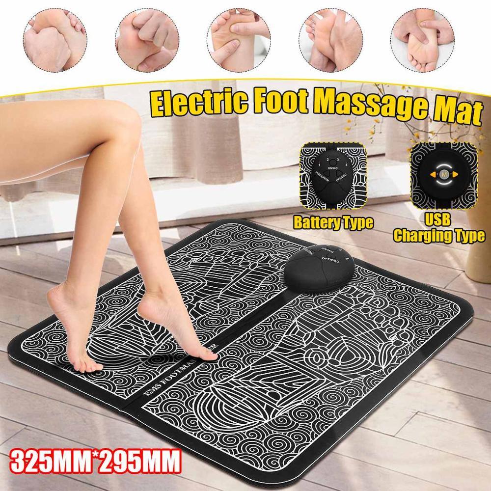 Customizable Electric EMS Foot Massager Pad Electrical Muscle Stimulation Foot Massager Foldable Mas