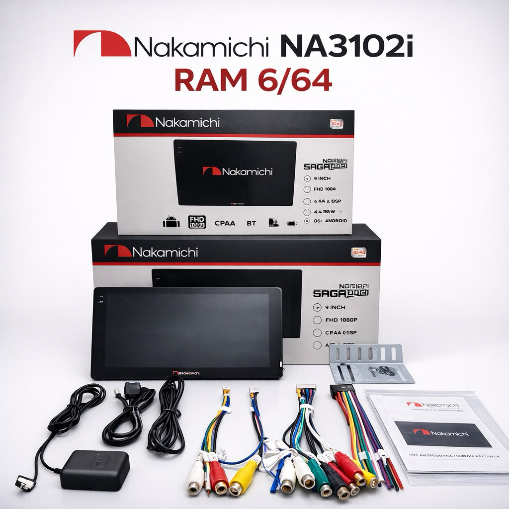 Nakamichi Saga NA3102i 9/10 Inch FHD Head Unit Android 6/64 Support 360°