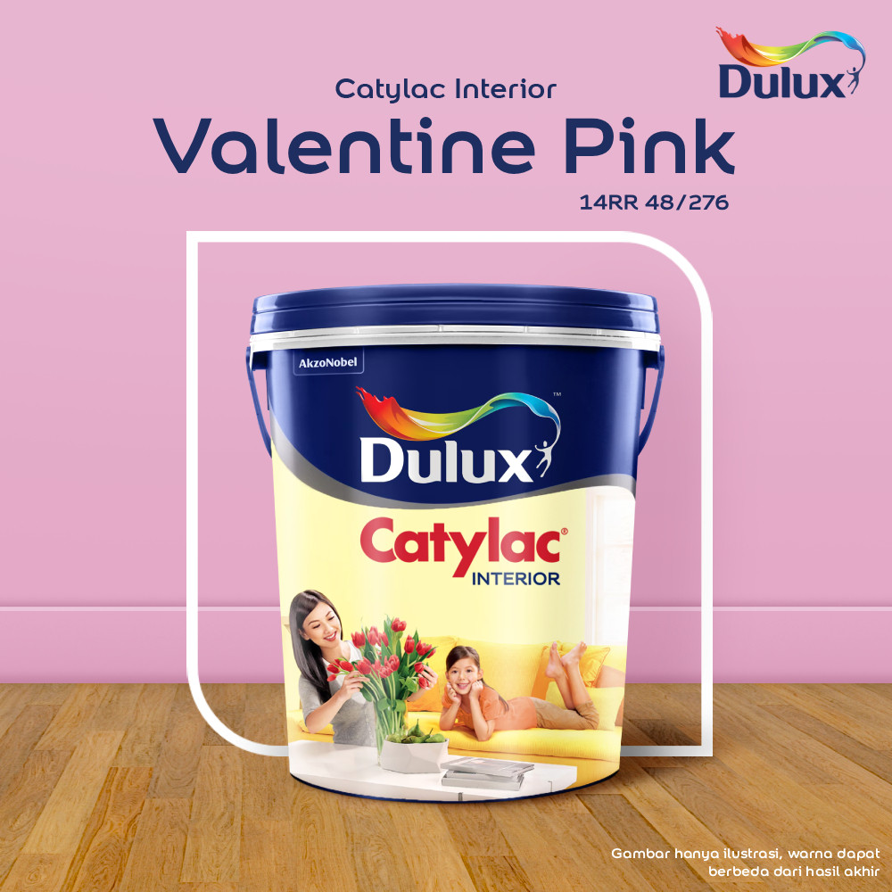 CAT TEMBOK VALENTINE PINK DULUX CATYLAC INTERIOR - 25KG 14RR 48/276 CAT TEMBOK DULUX CATYLAC