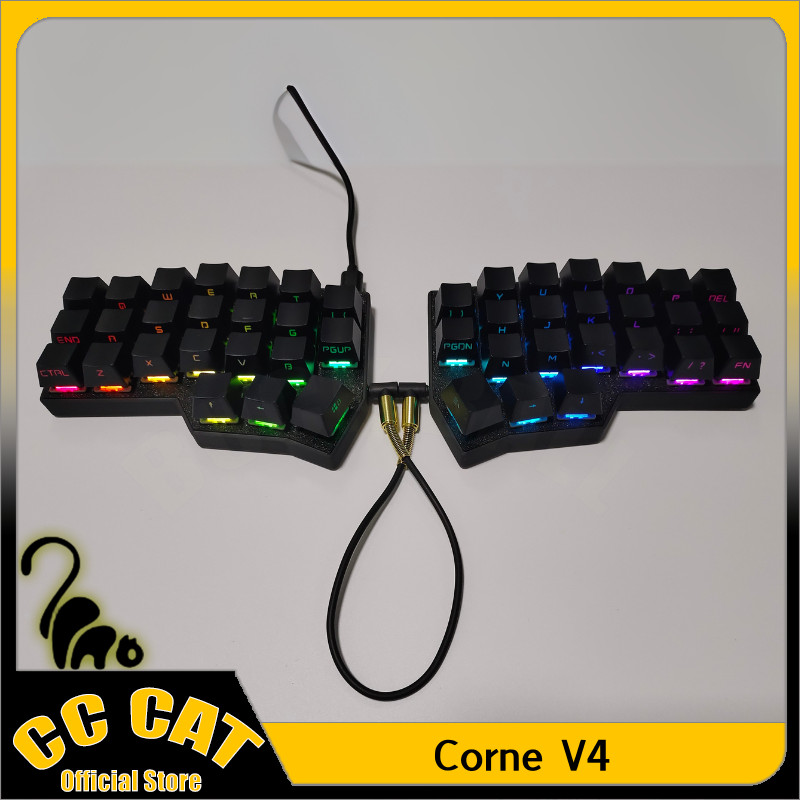 Corne V4 Split Keyboard Kit Wired Keyboard Kit RGB Split Keyboard Kit Customized Hot Swap Support QM