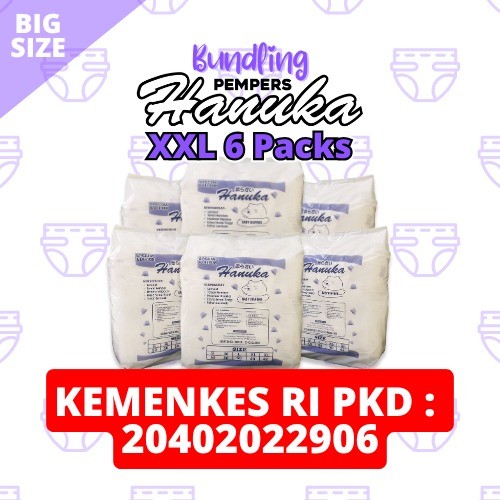 [Rizki Popok] Bundling Hemat Pempers Baby Hanuka XXL 6 Packs (FREE GIFT EDITION)