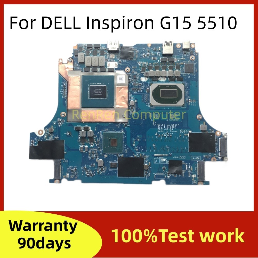 LA-K661P Mainboard Laptop Motherboard I7-10870H RTX3060 6G For DELL Inspiron G15 5510 Laptop  0VKDJ6