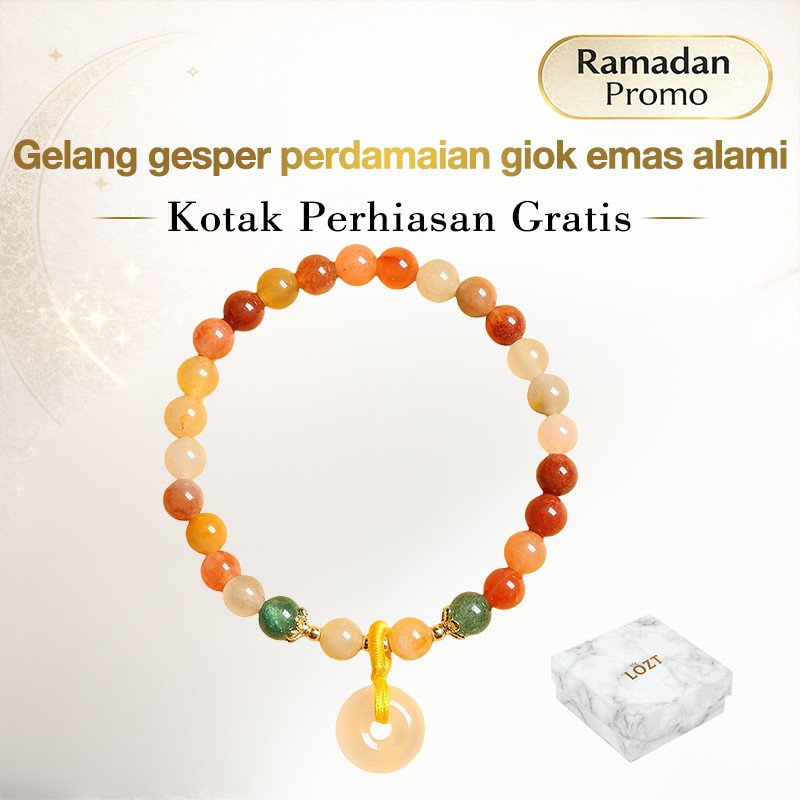 [Promosi Ramadhan] Gelang gesper perdamaian giok emas alami-Simbol perdamaian, kesehatan dan kekayaa