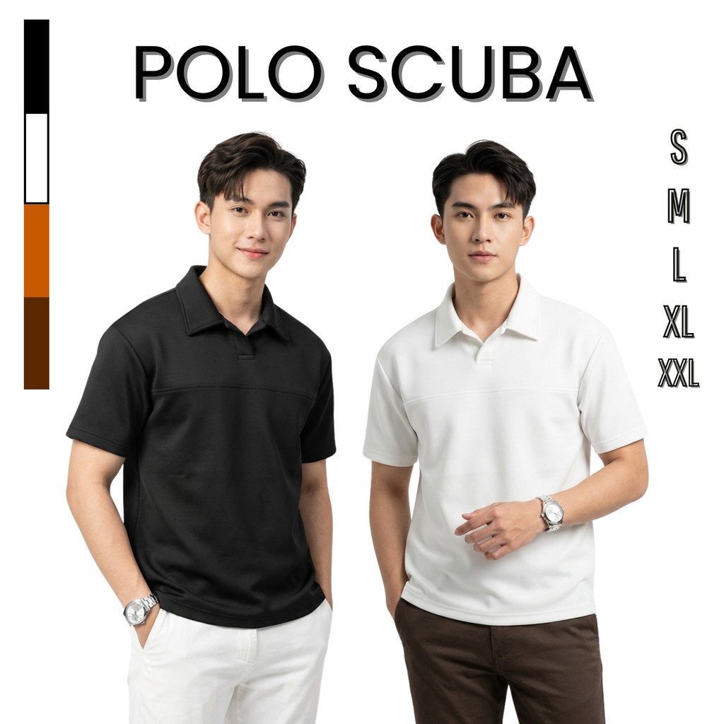 Kaos Polo Pria Bahan Scuba – Polo Cowok Casual Elegan