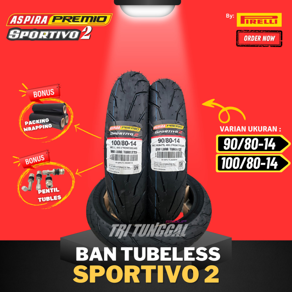 [READY COD] BAN ASPIRA PREMIO SPORTIVO 2 TUBELESS MEDIUM SOFT COMPOUND RING 14 / BAN MOTOR RING 14 M