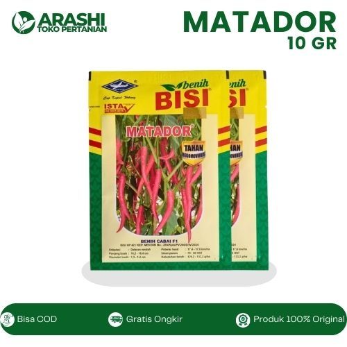 Benih Cabe Besar Matador F1 10gr BISI Cap Kapal Terbang Buah Lurus Besar Merah