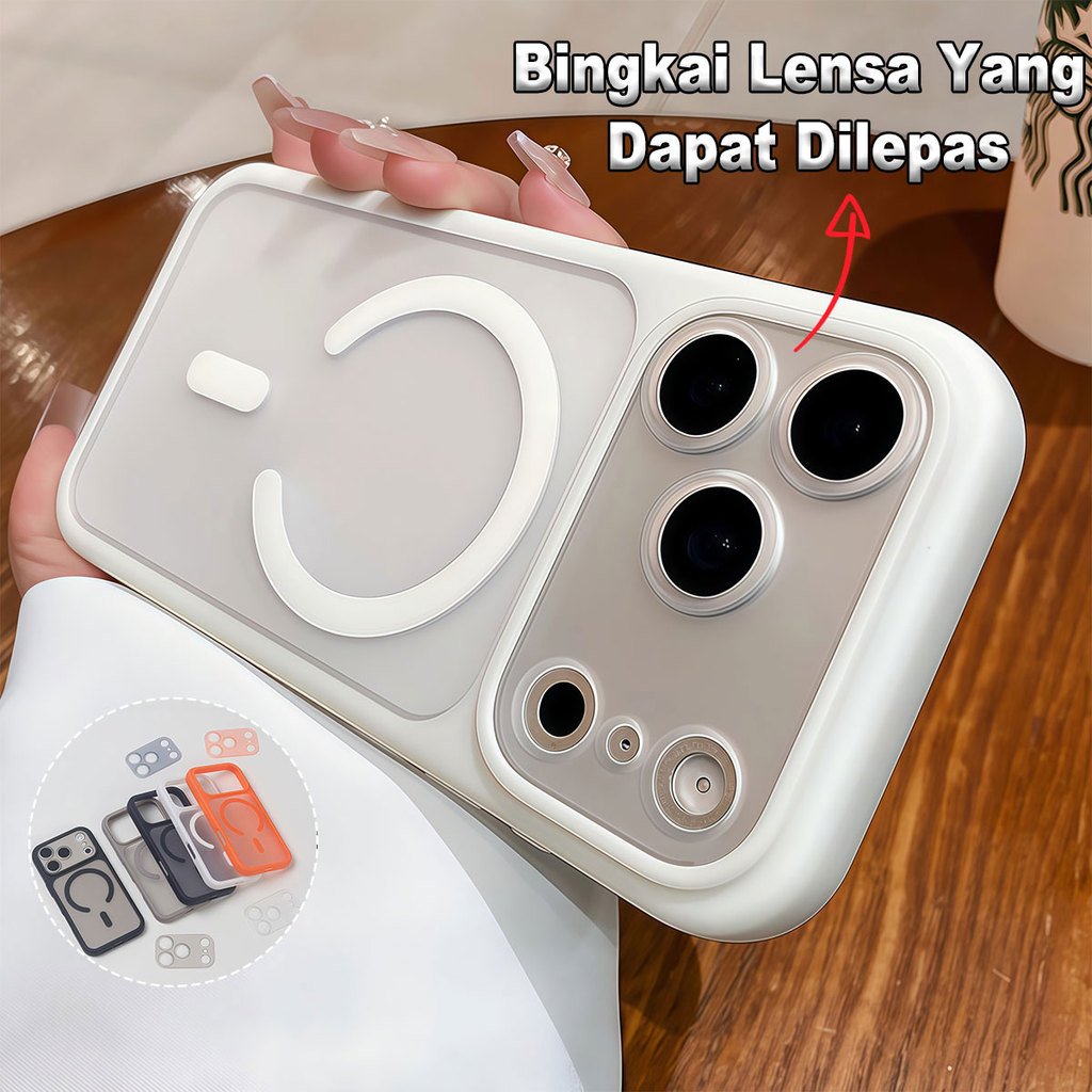 [2-in-1 Softcase ] Premium Tembus Cahaya Lensa yang Dapat Dilepas Casing Anti-fouling Lens Protectio