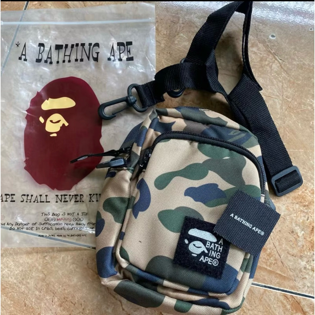 B9 | Tas Selempang Mini Bape Camouflage Unisex – Sling Bag Pria Wanita Gaya Streetweare