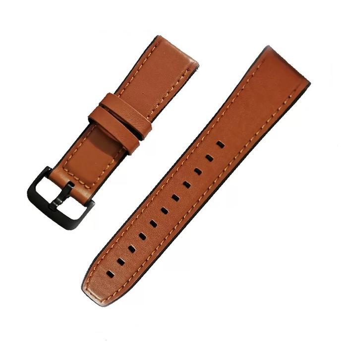 New Collection TALI JAM STRAP KULIT KARET LEATHER RUBBER HUAWEI WATCH GT GT 2 46MM - Brown