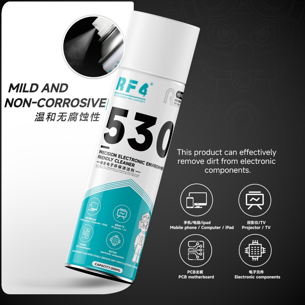 RF4 530 RF-530 500 ML - ELECTRONIC ENVIRONRONMENTALLY FRIENDLY CLEANER CAIRAN PEMBERSIH LCD PCB
