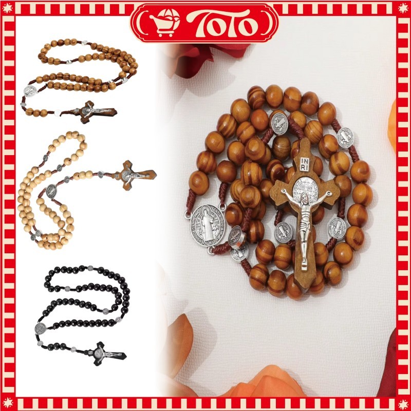 Perhiasan Pernikahan Kristen Kalung Rosario Katolik Liontin Salib Aksesoris Ibadah Elegan untuk Pasa