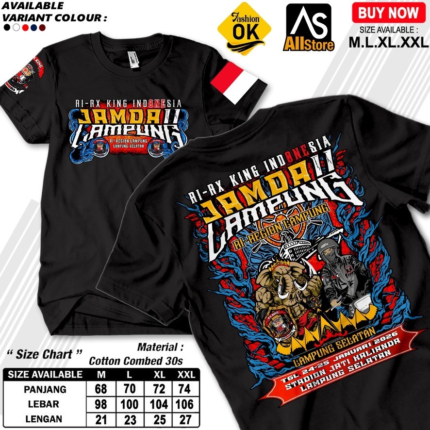 Kaos Distro Pria Katu / Kaos Acara RX King 2026 / Kaos JAMDA LAMPUNG / keren simpel nyaman murah