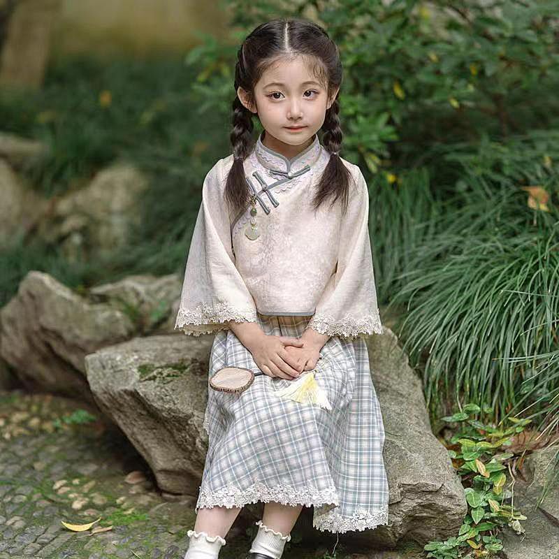 [MIMPI CIAN] Hanfu Tiongkok Baru, Gaya Republik Tiongkok, Anak Perempuan, Setelan Gaya Tiongkok,