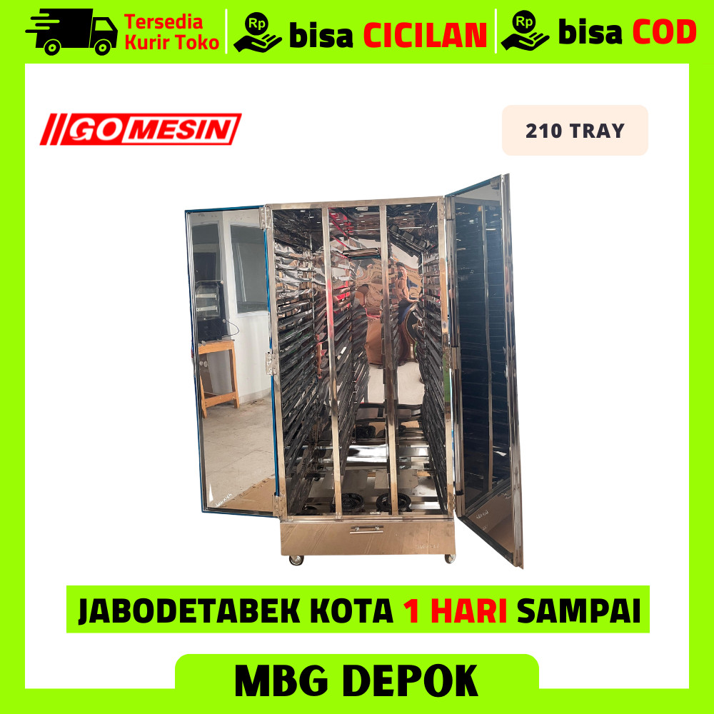 Mesin Pengering Ompreng 210 Tray - Pengering Ompreng MBG Stainless 210 Tray
