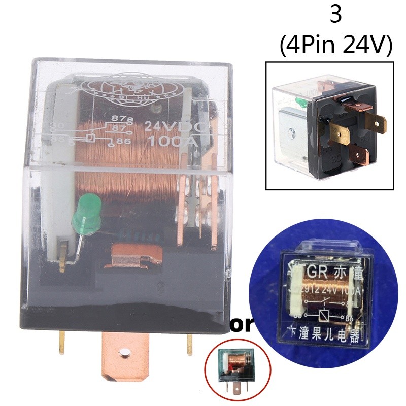 Waterproof Automotive Relay 12v/24v 100a 4pin/5pin Spdt Control Car Relays 2.8*2.8*2.5cm