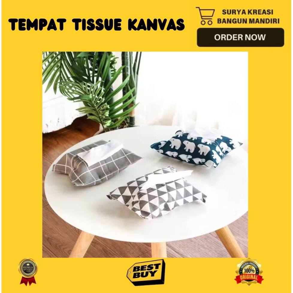 TEMPAT TISSUE BAHAN KANVAS - TEMPAT TISSUE TRAVEL - SARUNG TISSUE - TEMPAT TISSUE MOBIL - KOTAK TISU
