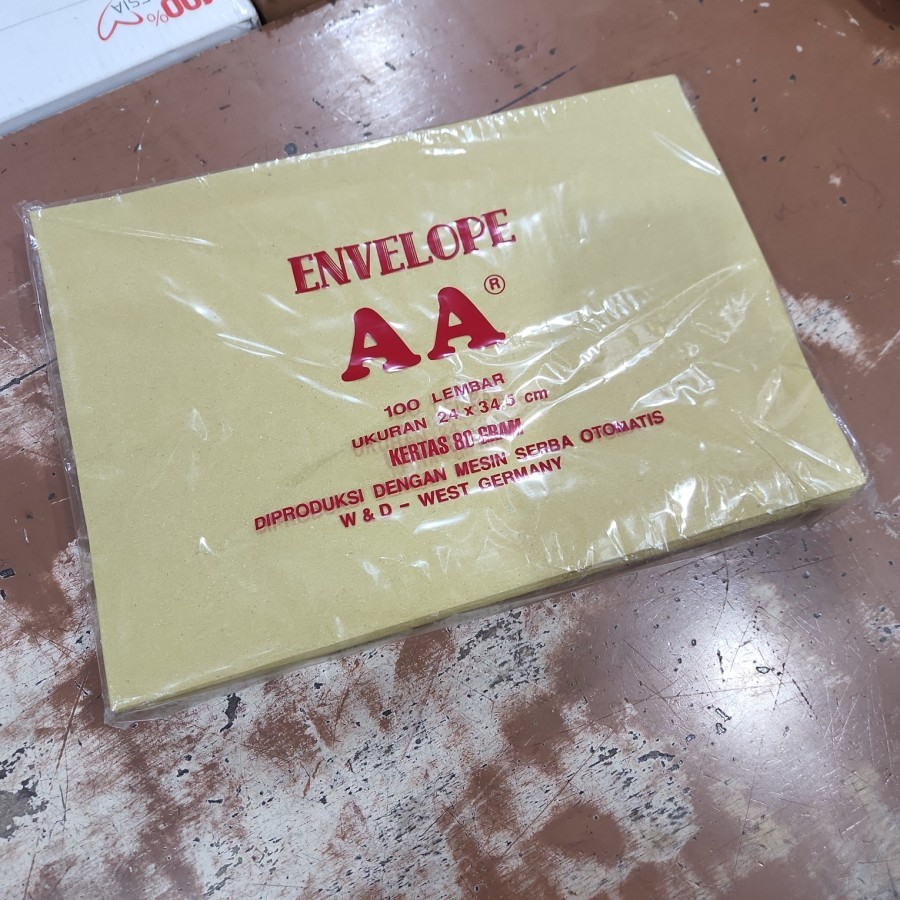 [Per Pack] Amplop Kesing Folio AA isi 100 Lembar 24 x 34.5 cm Polos Warna Coklat 80 gsm