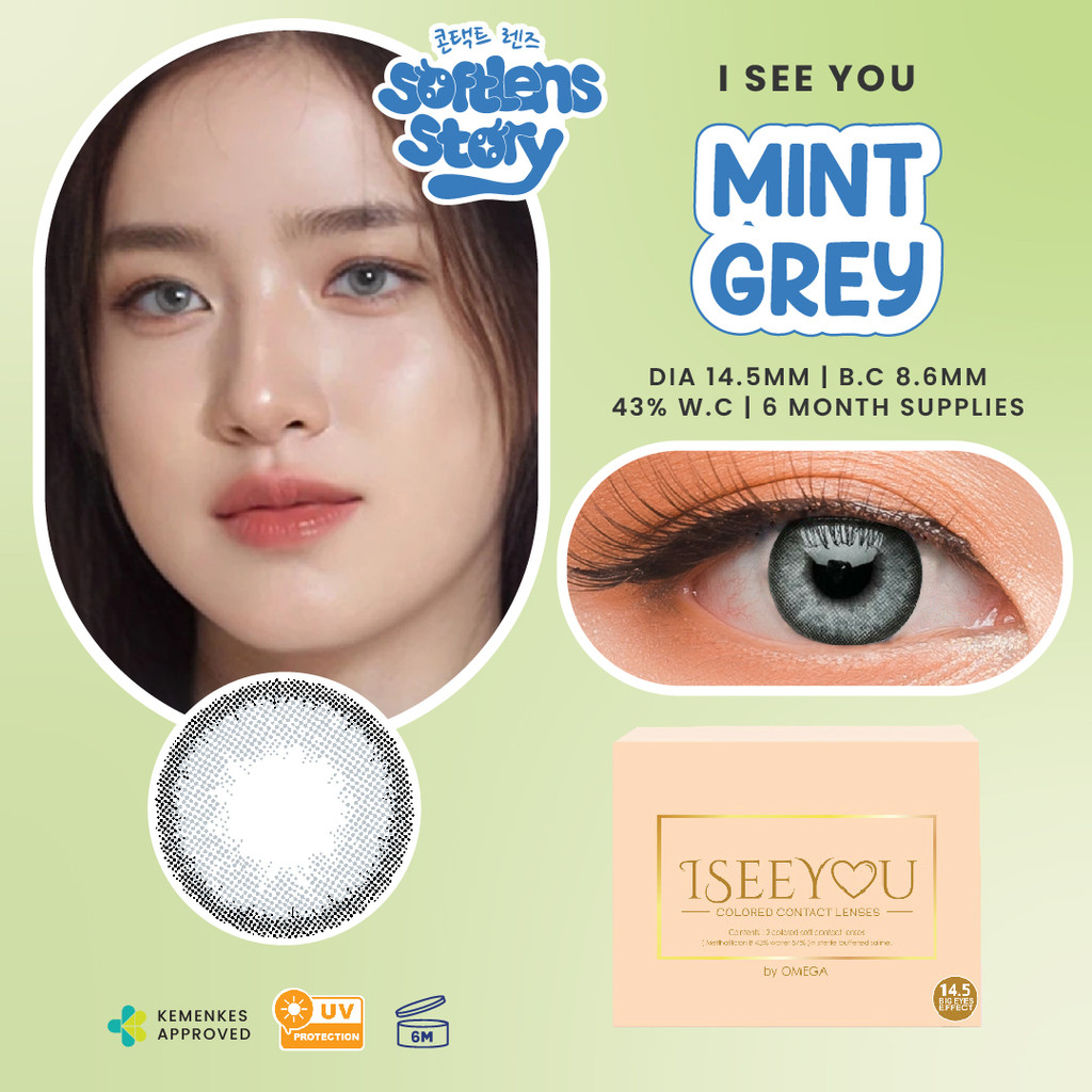I See You Mint Grey Monthly Softlens Warna Bulanan