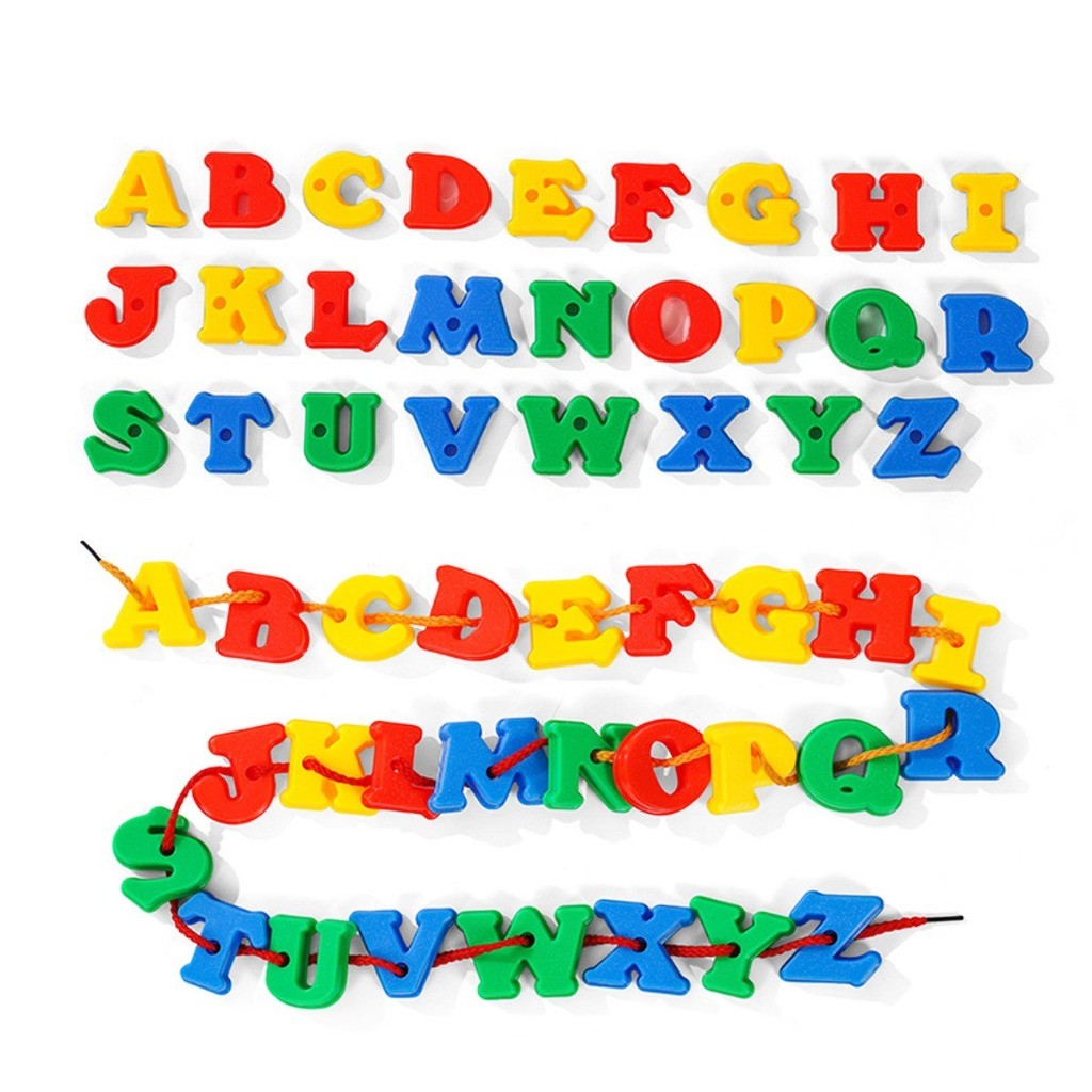 Mainan Edukasi Huruf Alfabet Ronce Anak Puzzle Abjad Warna Warni Media Belajar Membaca Anak
