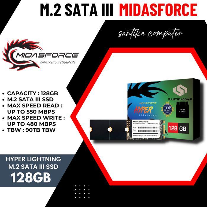M.2 MIDASFORCE SSD HYPER LIGHTNING 128GB (M2-0128-HG) - TANPA BAUT, PAKET 1 PCS