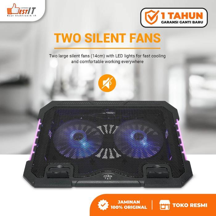 Cooling Pad Laptop Gaming RGB MTECH S-900 Kipas Pendingin Laptop Kipas Cooler
