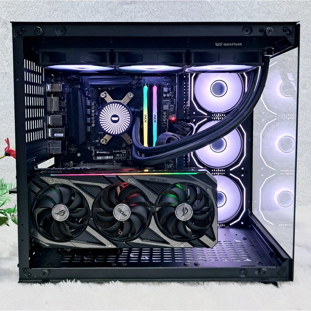 Gaming PC Ryzen 7 5700X RTX 3050 ROG DDR6 NVMe DDR4 RGB Render Grafis