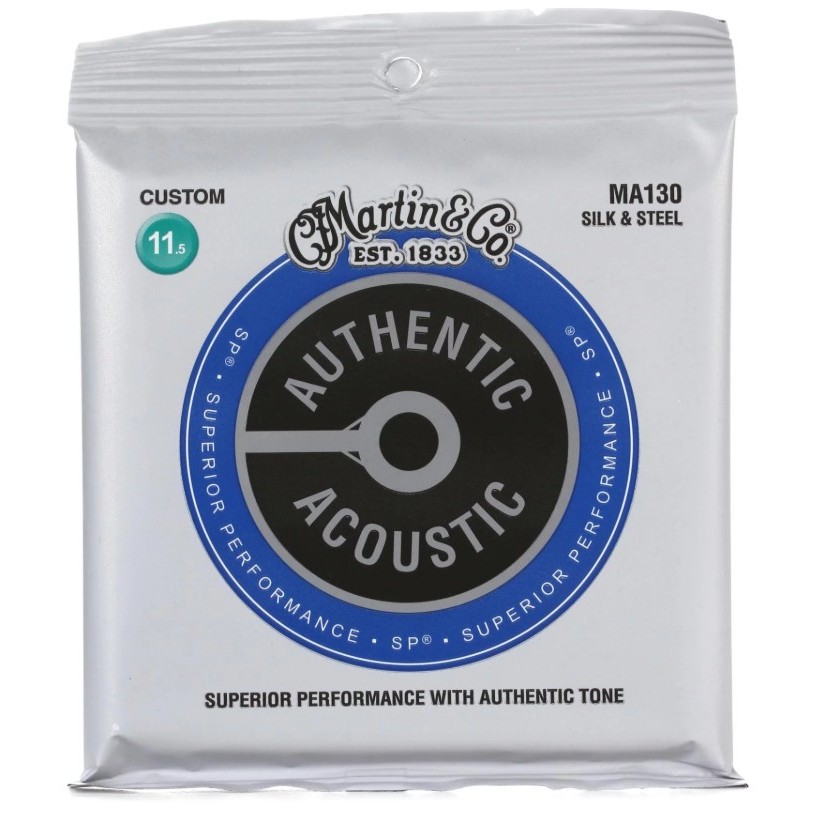 MartinGuitar MA130S Authentic Acoustic Silk and Steel Guitar Strings 11547
