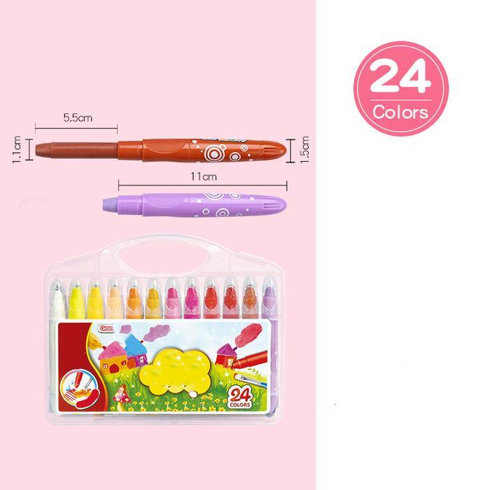 Best Seller  Crayon Grasp Mata Besar 24/36/48 Warna Krayon Lembut Water Soluble Crayon krayon pensil