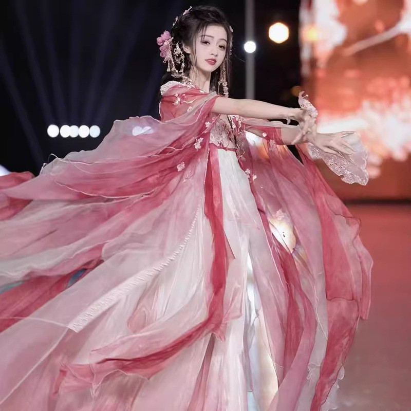 Hanfu Wanita Modern Set Dress dengan Bordir Eksklusif gaya