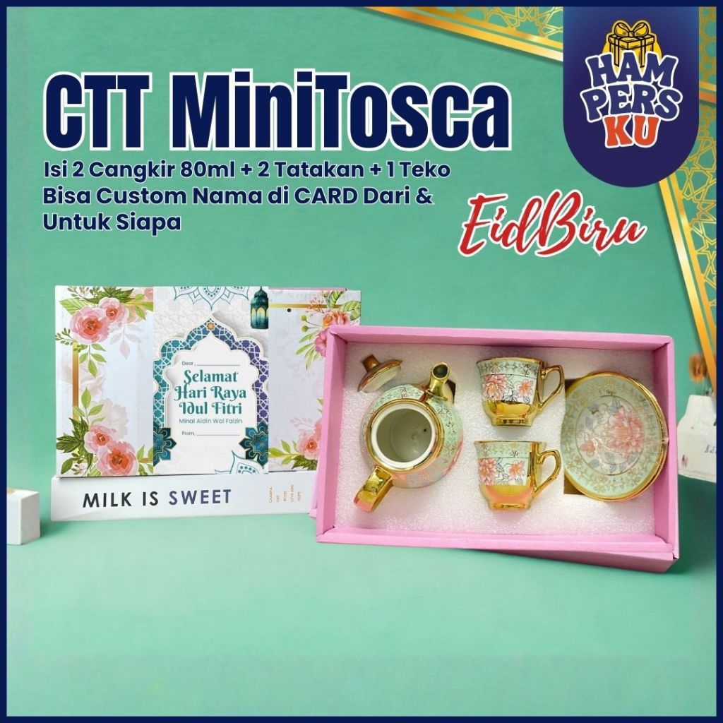 Hampers Cangkir Keramik Teko Tatakan EROPA Souvenir Gelas Aesthetic Kado Nikahan Wedding Gift Unik B