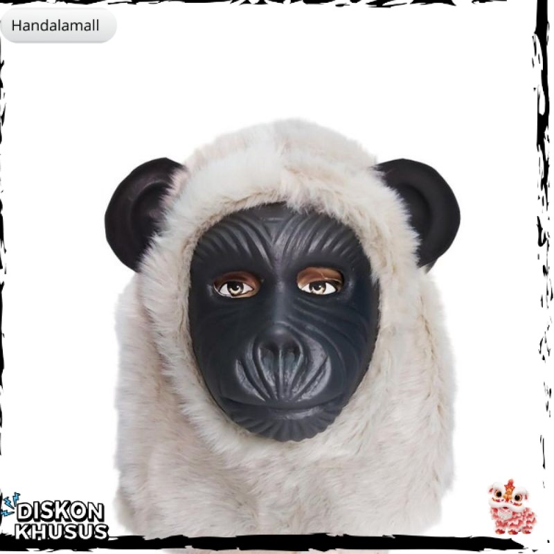 TERLARIS Top Sale️ Topeng monyet warna hitam putih / Topeng monyet karnaval / Topeng monyet karet be