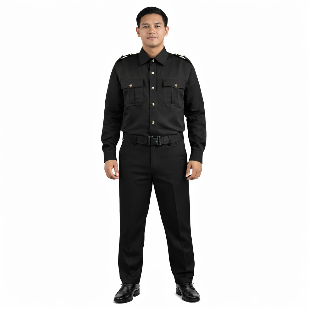 Seragam Safari/Seragam Paspampres/ Dinas Satpam1 stel baju safari security safari hitam