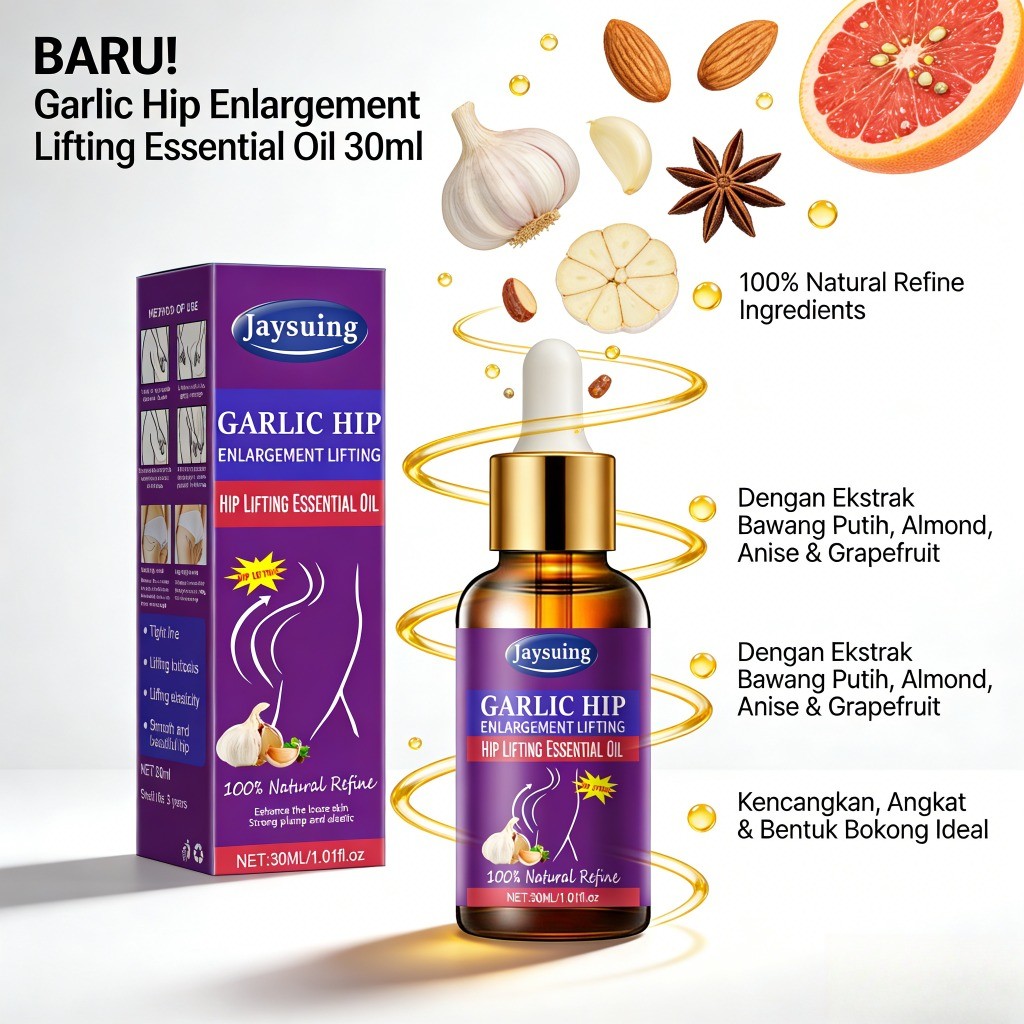 Garlic Hip Enlargement Lifting Essential Oil Minyak Bawang Putih Pengencang Bokong 30ml LY31838