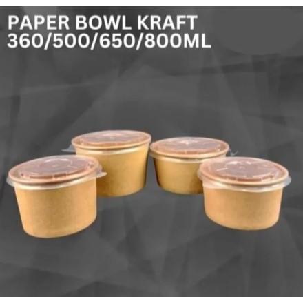 BH KRAFT BROWN PAPER BOWL KRAFT COKLAT 360 / 500 / 650 / 800 ML PAPER BOWL KRAFT PAPER BOWL MAKANAN