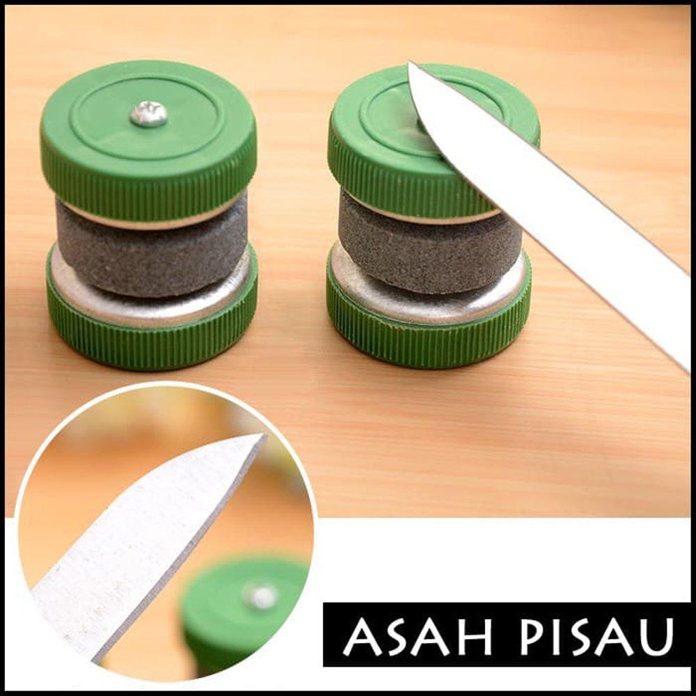 Batu Pengasah Pisau Asah Gunting Pisau Model Roda Putar Bulat Asahan