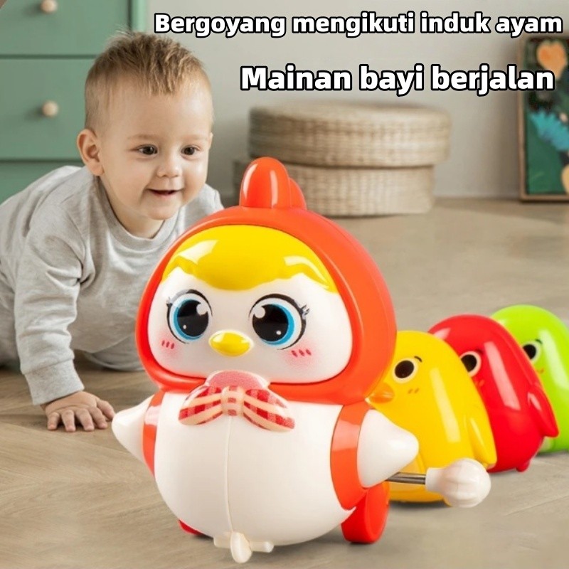 Mainan Edukasi Bayi Bebek Goyang & Ayam Lucu Bisa Bergerak Mainan Ayam Edukasi Bayi 0-2 Tahun Mainan