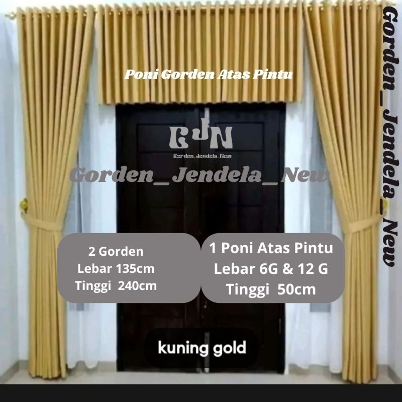 GORDEN SATU SET LENGKAP DENGAN PONI gorden blackout polos tebal