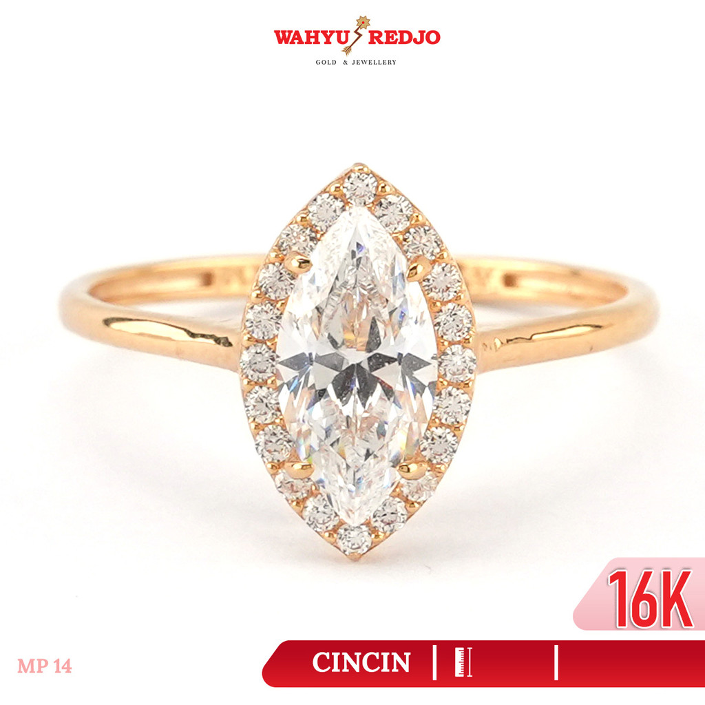 Cincin Emas 16K Wahyu Redjo Mata Satu Wajik Pameran