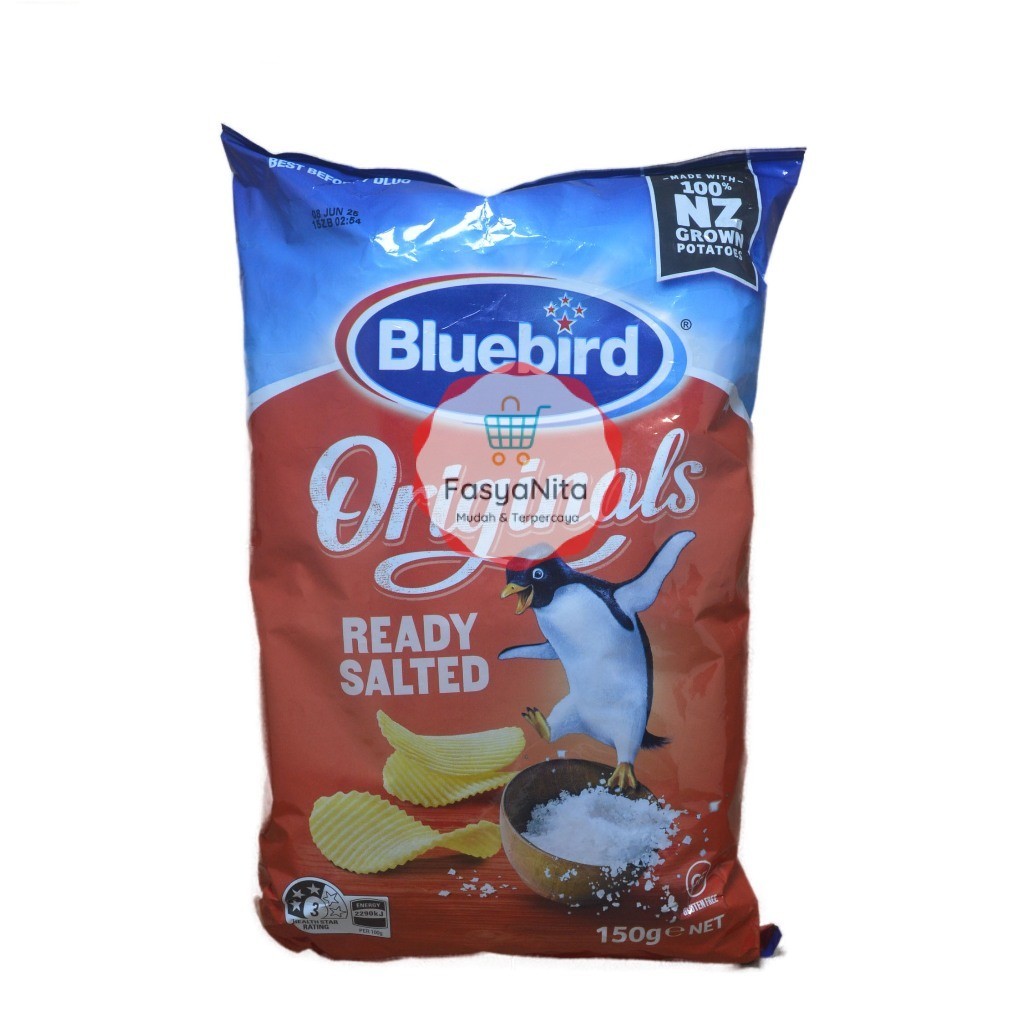 BLUE BIRD ORI READY SALTED POTATO CHIP 150 G - Fasyanita Online Fresh Mart Denpasar