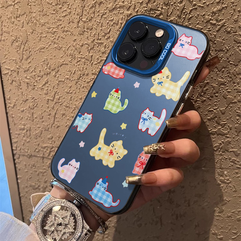 Casing iPhone Kucing Kotak-Kotak untuk iphone XR X XS XS MAX IPHONE 7 8 7PLUS 8PLUS 11 11PRO 12 12PR