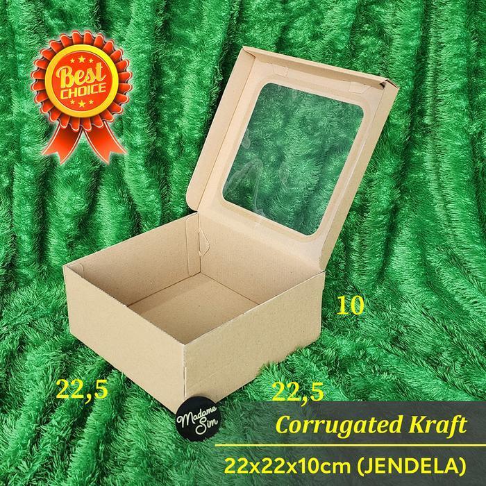 KOTAK BOLU - DUS BROWNIES - CAKE BOX 22x22x10 (JENDELA)