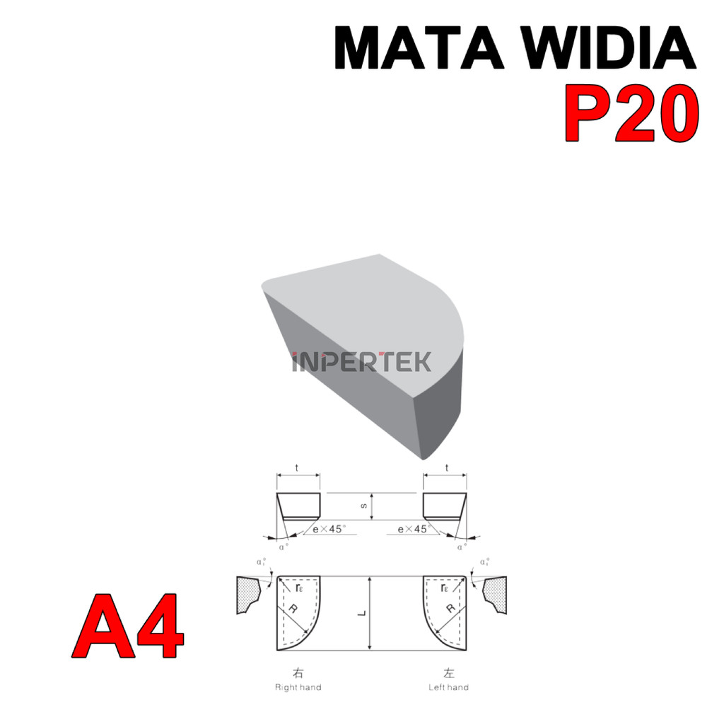 Mata Widia A420Z P20 Pahat Cemented Tip A 420 Z P 20 Bubut Carbide