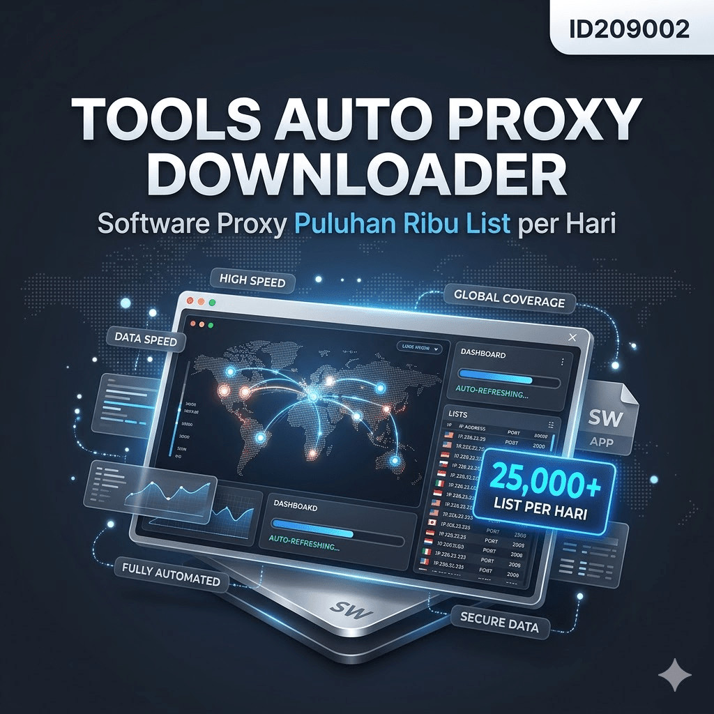 ID209002 - Tools Auto Proxy Downloader - Software Proxy Puluhan Ribu List per Hari
