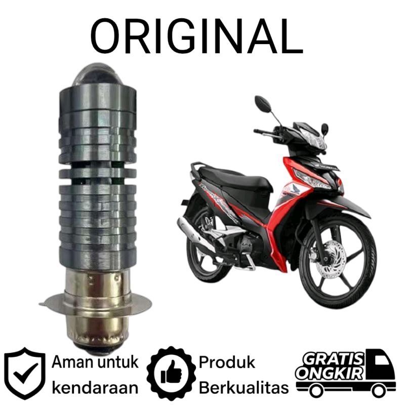 AM 1pcs Lampu depan LED H6 Laser motor Honda Supra X 125 FI