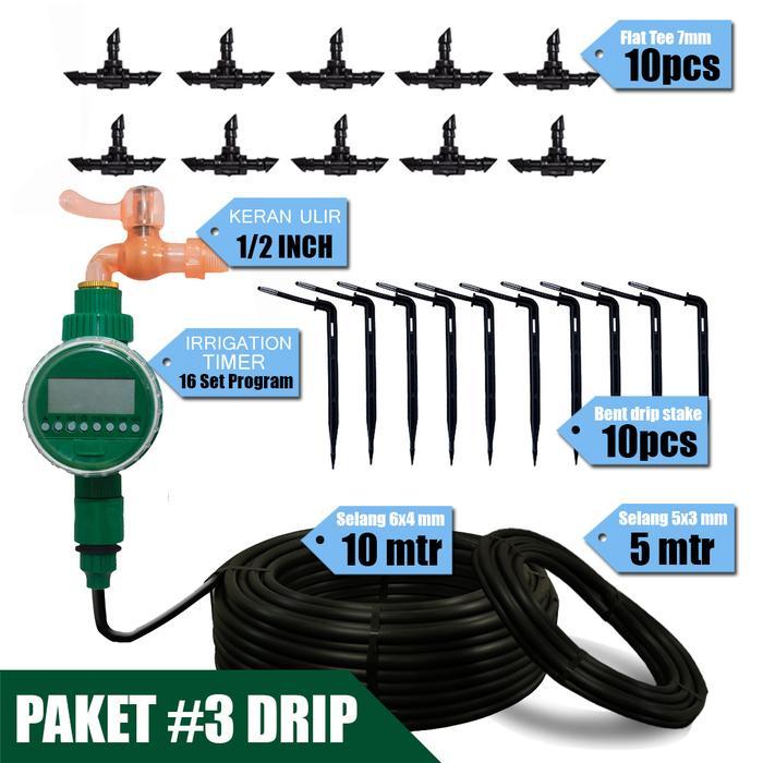 Jirifarm Paket #3 Drip Irigasi - Digital Water Timer Pengatur Otomatis Air Keran Selang