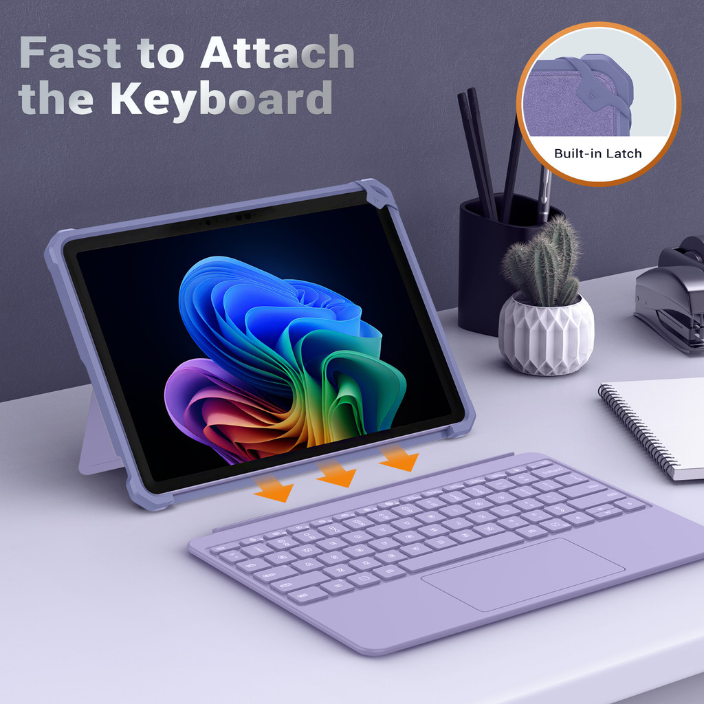 Case for Microsoft Surface Pro 12 Inch 2025,All-in-One Protective Rugged Cover with Back Pen Holder,