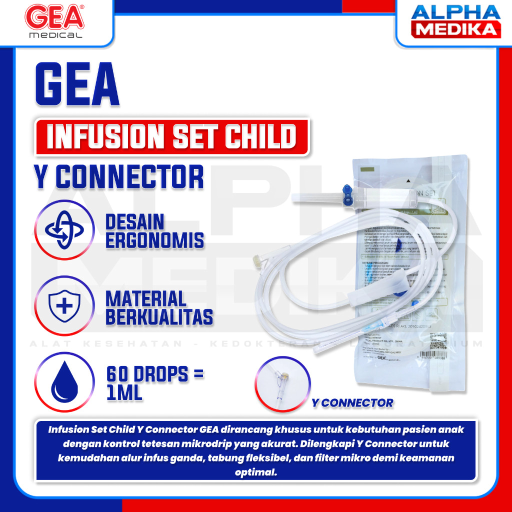 GEA - Infusion Set ANAK Y Type / Infus Set Child / Alat Selang Infus Set Child Y-Connector